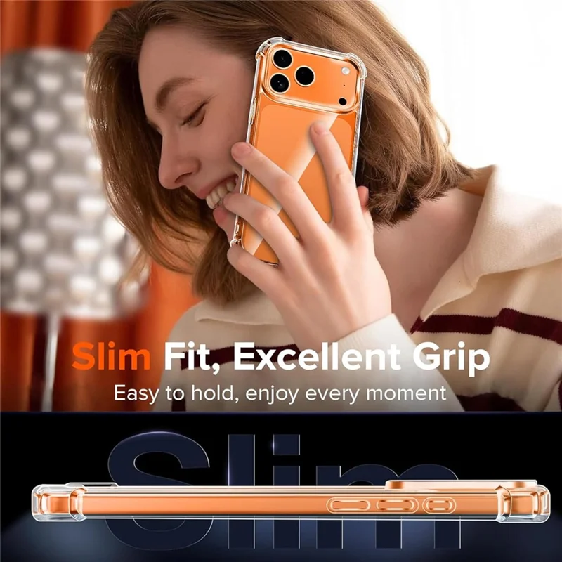 For iPhone 18 Pro Max Case Military Grade Drop Protection Acrylic + TPU Phone Cover - Transparent