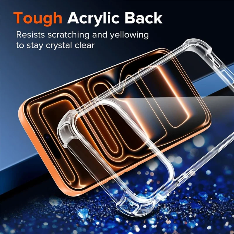 For iPhone 18 Pro Max Case Military Grade Drop Protection Acrylic + TPU Phone Cover - Transparent