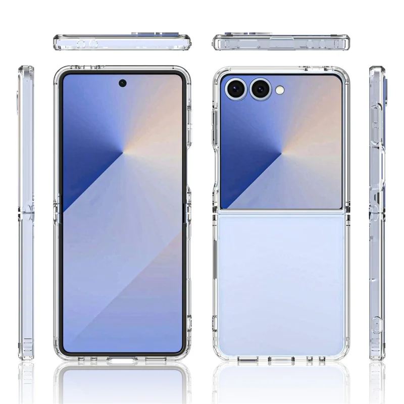 For Samsung Galaxy Z Flip8 Clear Phone Case TPU+Acrylic Shockproof Phone Back Cover - Transparent