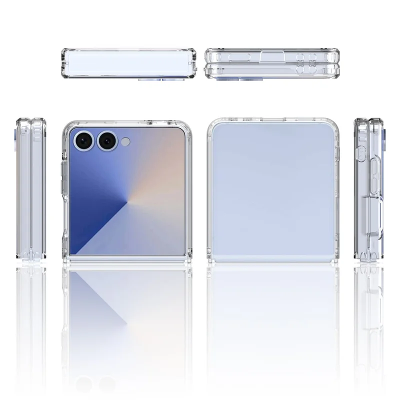 For Samsung Galaxy Z Flip8 Clear Phone Case TPU+Acrylic Shockproof Phone Back Cover - Transparent