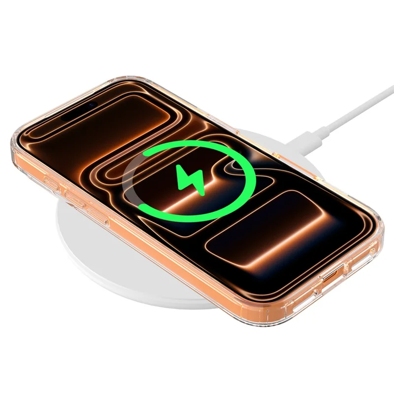 For iPhone 18 Pro Max C-shaped Magnetic Case TPU + Acrylic Clear Phone Back Cover - Transparent