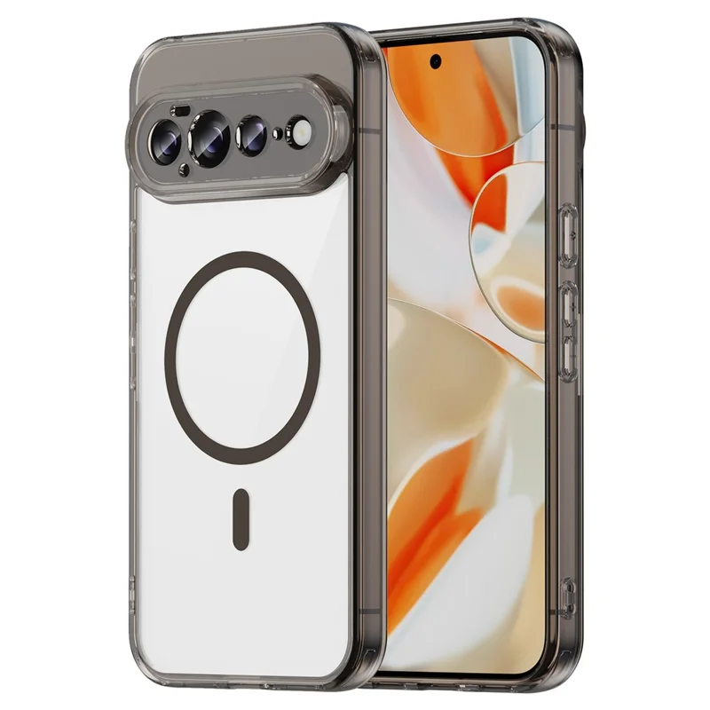 For Google Pixel 11 Pro Magnetic Case Clear PC + TPU Shockproof Phone Back Cover - Transparent Black