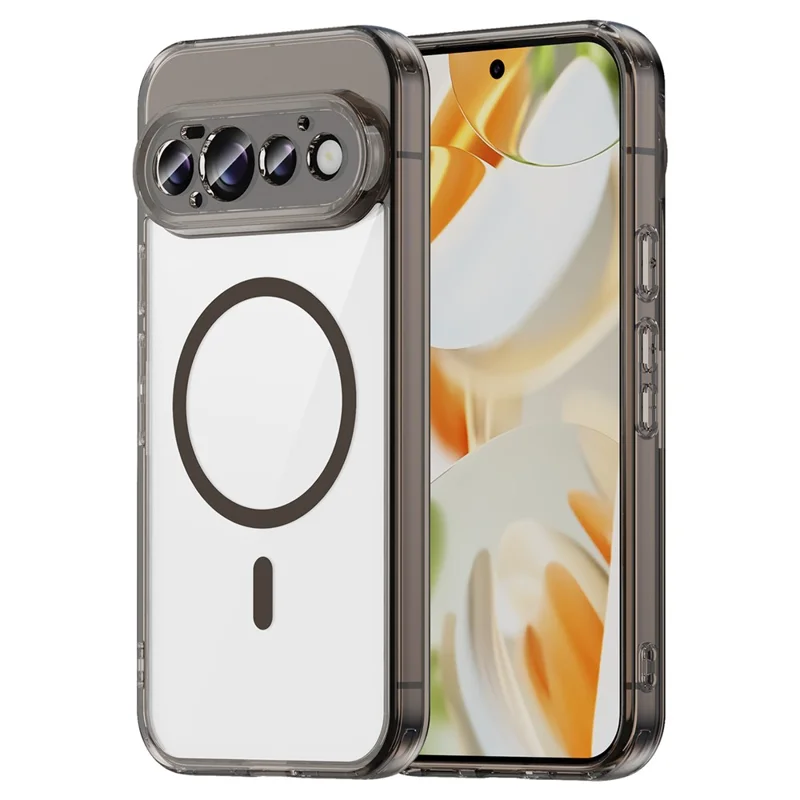 For Google Pixel 11 Magnetic Case Clear PC + TPU Shockproof Phone Back Cover - Transparent Black