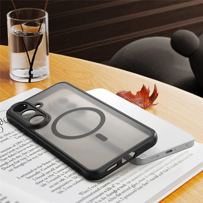 For Samsung Galaxy S26 FE Magnetic Case Anti Drop Matte PC + TPU Phone Cover - Black