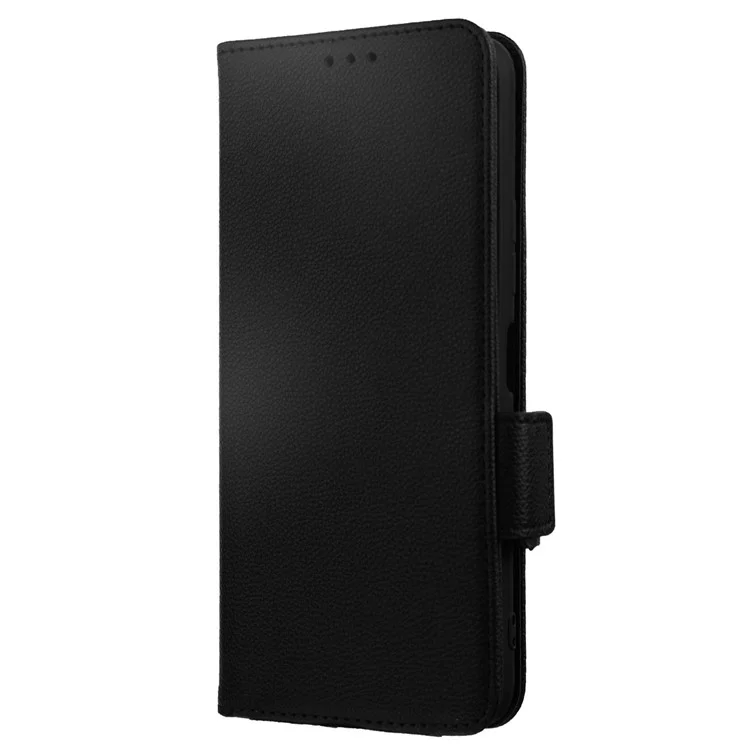 Für Umditigi C1 / C1 Max Magnetische Telefonabdeckung Litchi Textur Brieftasche Freispreche Stand PU Leder Flip Telefon Mit Riemen - Schwarz
