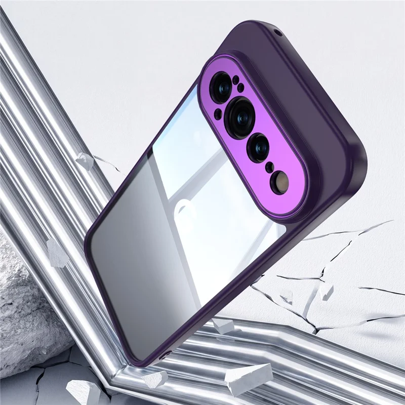 Funda para Google Pixel 11 Pro XL, carcasa protectora resistente a impactos con armadura de metal, TPU y acrílico - Morado