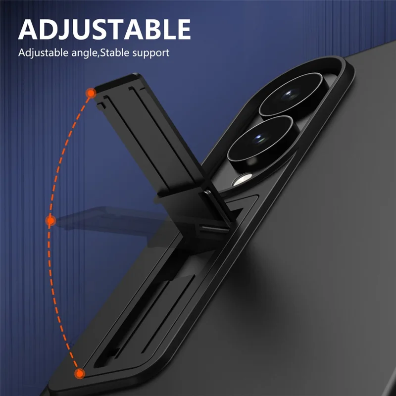 For Samsung Galaxy Z Fold8 Case Hard PC Anti-Drop Phone Cover with Kickstand / HD Screen Protector  - Black