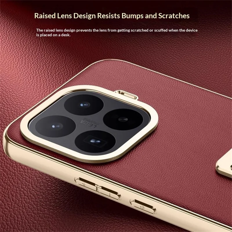 Capa para Xiaomi 17T com Alça de Pulso e Suporte de Mesa em Pele + TPU, Capa Protetora à Prova de Choques - Vermelho