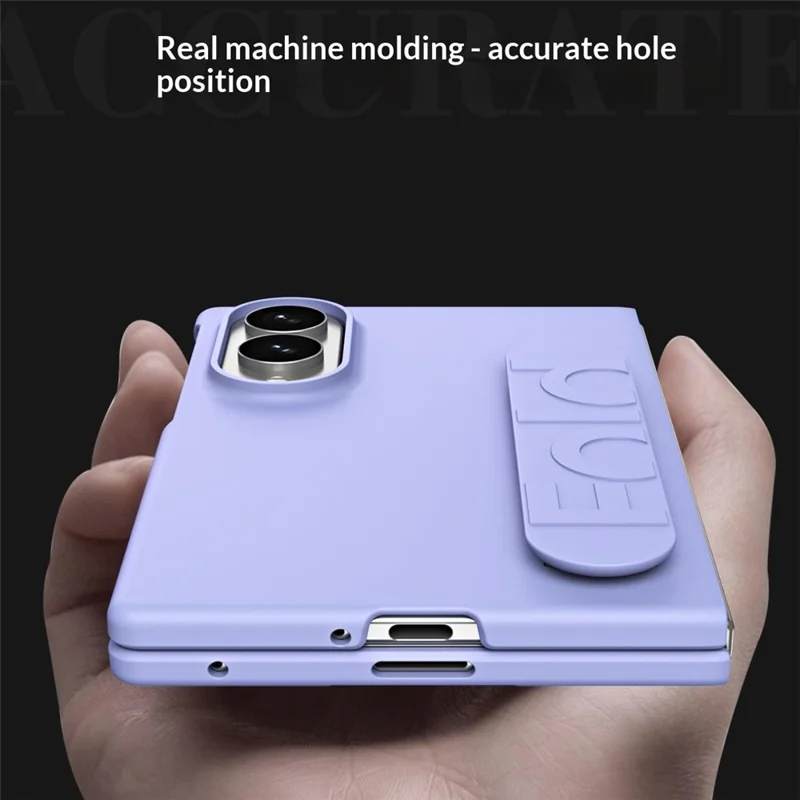 Til Samsung Galaxy Z Fold8 Taske med Håndledsrem og Gummibelagt Hård PC Telefontaske - Lilla