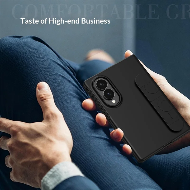 Til Samsung Galaxy Z Fold8 Taske med Håndledsrem og Gummibelagt Hård PC Telefontaske - Lilla