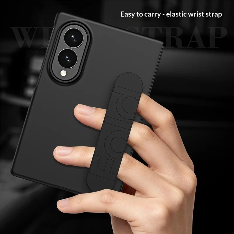 Til Samsung Galaxy Z Fold8 Taske med Håndledsrem og Gummibelagt Hård PC Telefontaske - Lilla