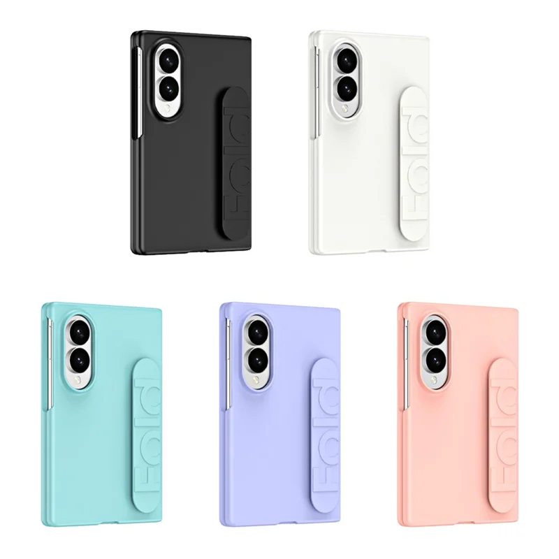 Til Samsung Galaxy Z Fold8 Taske med Håndledsrem og Gummibelagt Hård PC Telefontaske - Lilla