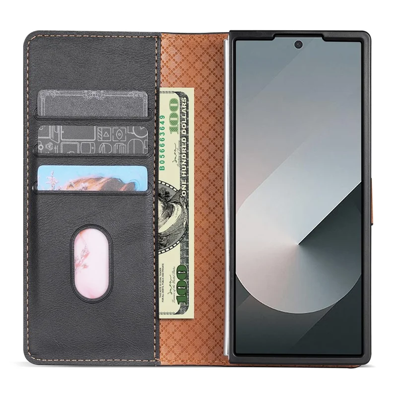 N.BEKUS CSJ-001 Custodia Supporto Ultra per Samsung Galaxy Z Fold8, Cover Portafoglio in Pelle PU, Nera