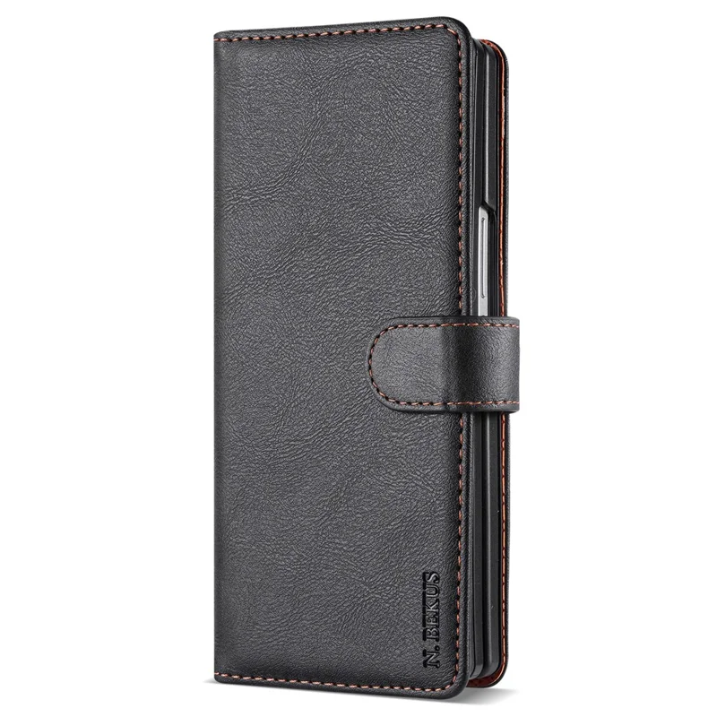 N.BEKUS CSJ-001 Custodia Supporto Ultra per Samsung Galaxy Z Fold8, Cover Portafoglio in Pelle PU, Nera