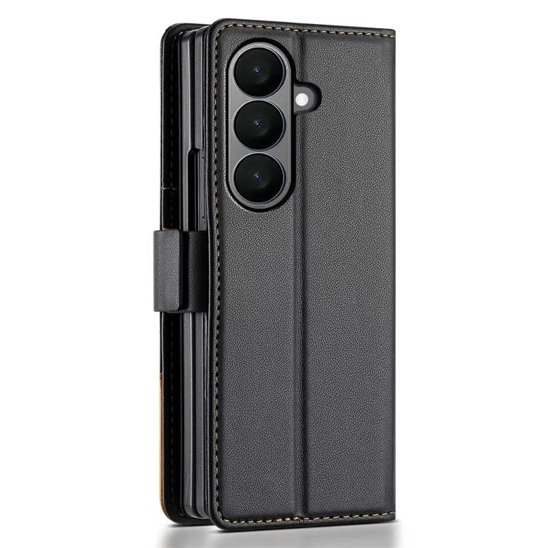N.BEKUS för Samsung Galaxy Z Fold8 Ultra ställfodral med RFID-skydd, plånbetsfodral i PU-läder - Svart