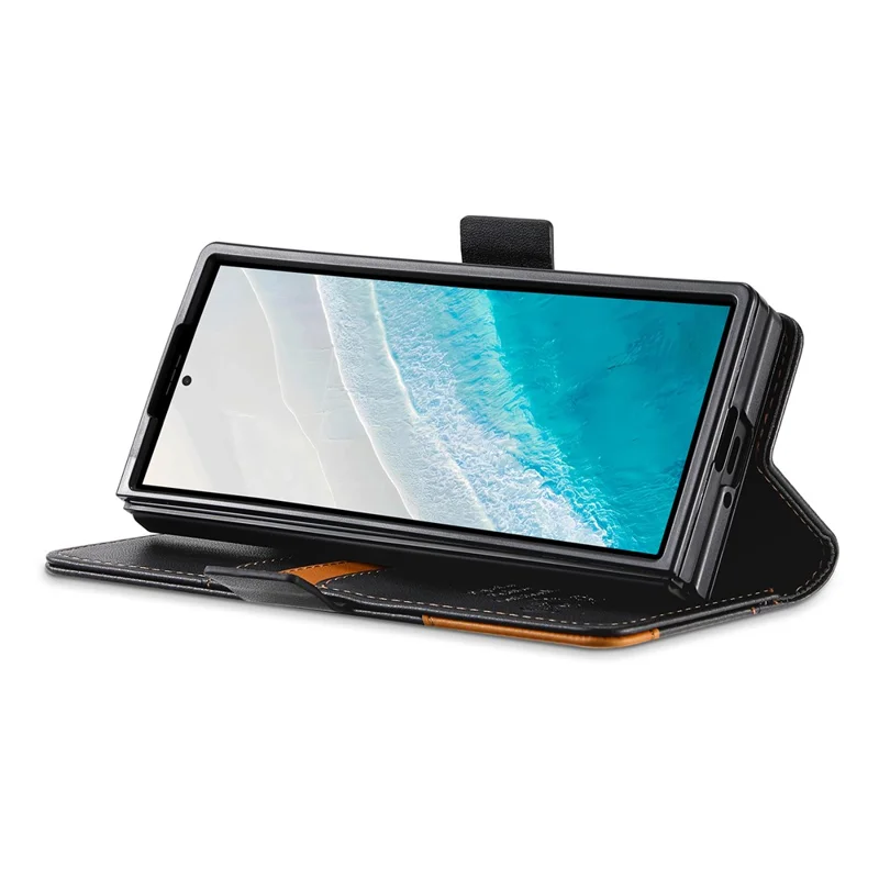 N.BEKUS för Samsung Galaxy Z Fold8 Ultra ställfodral med RFID-skydd, plånbetsfodral i PU-läder - Svart