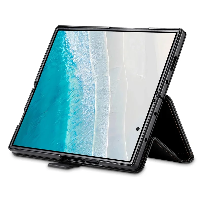 N.BEKUS för Samsung Galaxy Z Fold8 Ultra ställfodral med RFID-skydd, plånbetsfodral i PU-läder - Svart