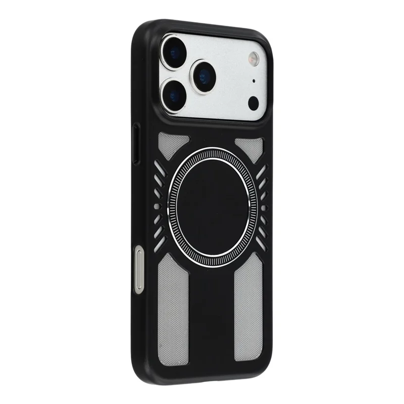 For iPhone 17 Pro Max Magnetic Case Heat Dissipation Hard PC Scratch Resistant Phone Cover - Black