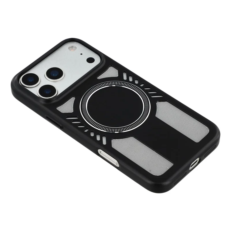 For iPhone 17 Pro Max Magnetic Case Heat Dissipation Hard PC Scratch Resistant Phone Cover - Black