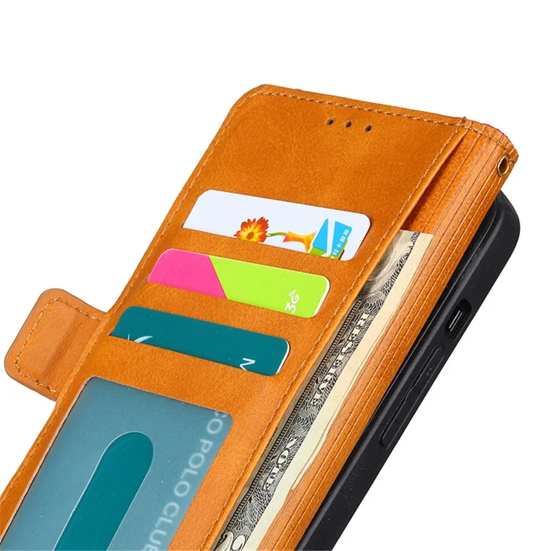 For iPhone 14 Pro Splicing Design Canvas+PU Leather+TPU Phone Case Magnetic Clasp Phone Stand Wallet Cover - Blue