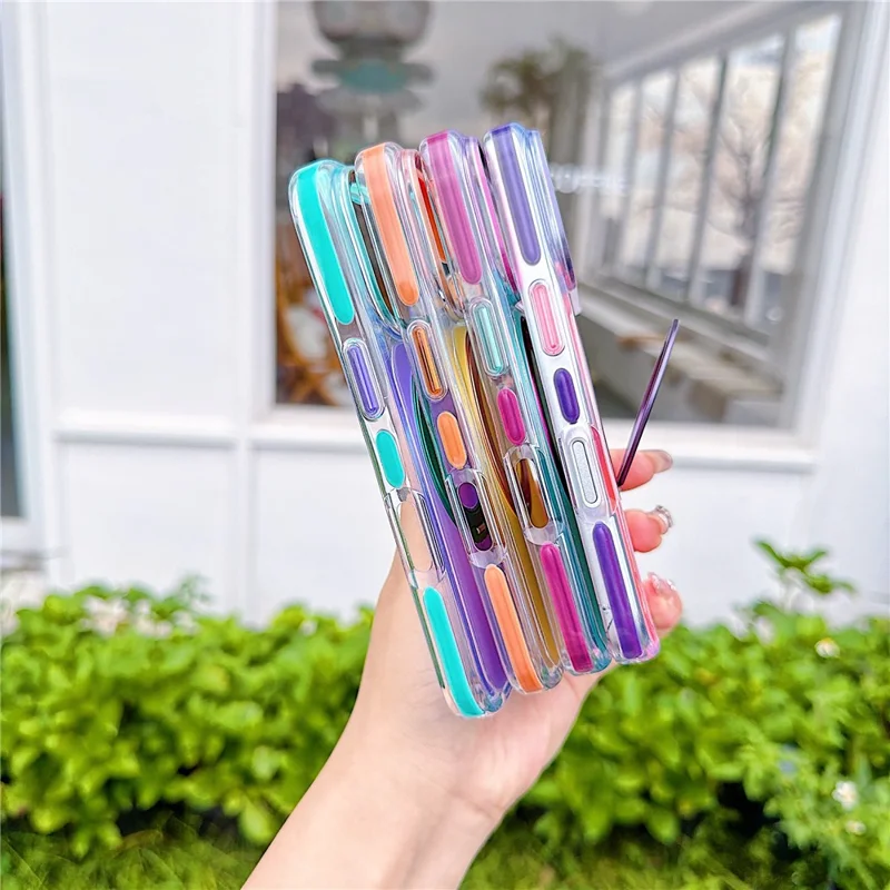 For iPhone 18 Pro / 17 Pro Case Rotating Kickstand TPU + Acrylic Color Contrast Design Phone Cover - Green