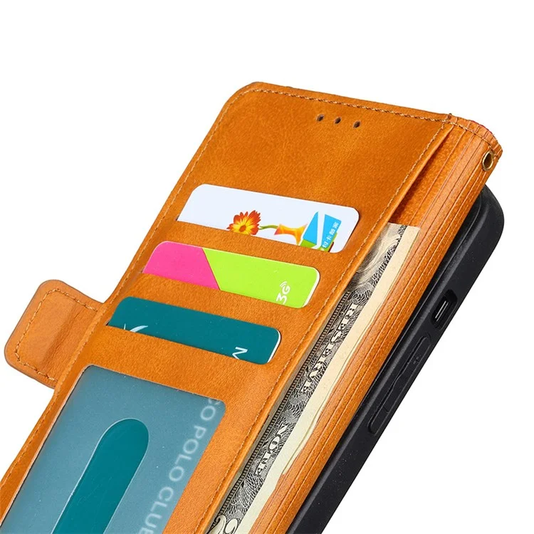 Bi-color Design Phone Stand Bag Для Iphone 14 Pro Max, Против Царапины Canvas+PU Кожа+tpu Магнитная Застежка Кошелька - Синий