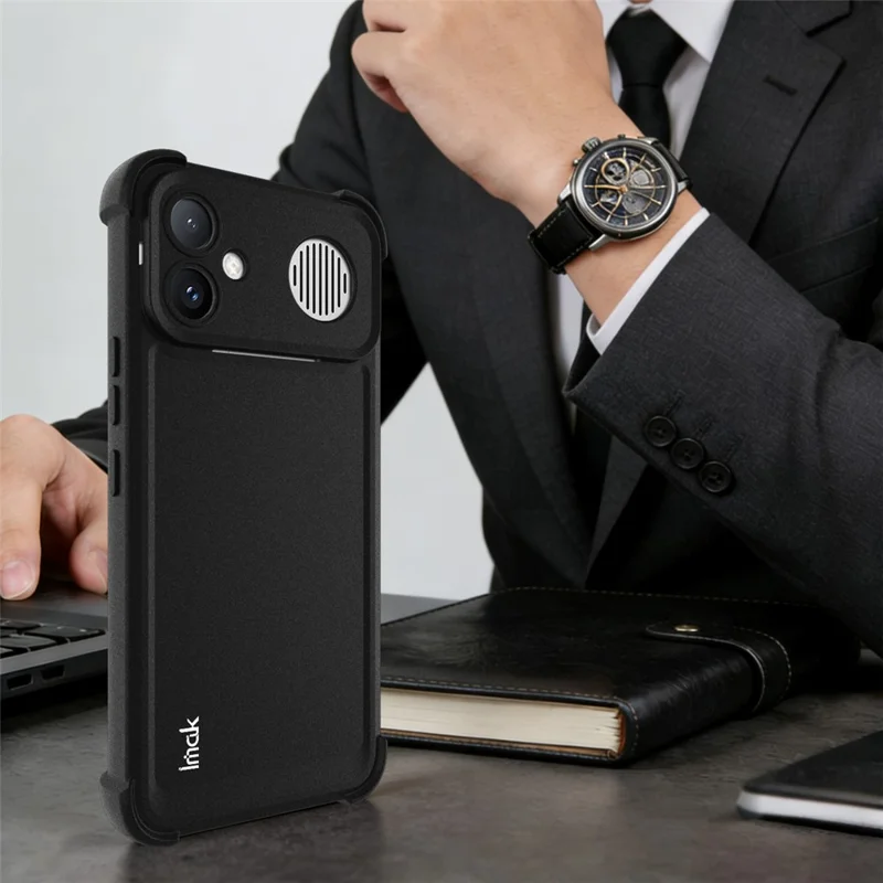 IMAK til Xiaomi Redmi K90 Max 5G Taske TPU Telefonbeskyttelse Airbag Stødfast Beskyttelse - Matt Sort