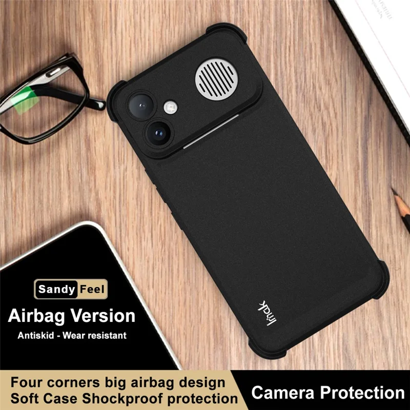 IMAK til Xiaomi Redmi K90 Max 5G Taske TPU Telefonbeskyttelse Airbag Stødfast Beskyttelse - Matt Sort