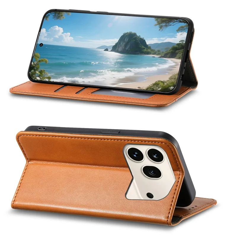 For Honor 600 5G / 600 Pro 5G Case Wallet Tri-Color Stitching Leather Phone Cover with Elastic Wristband - Brown