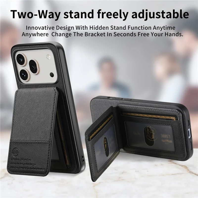 For Honor 600 5G / 600 Pro 5G Case Cloth Texture Leather + PC + TPU Phone Cover with RFID Blocking Card Holder - Black