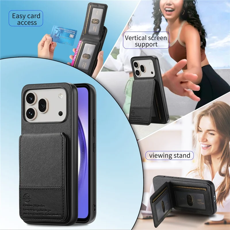 For Honor 600 5G / 600 Pro 5G Case Cloth Texture Leather + PC + TPU Phone Cover with RFID Blocking Card Holder - Black