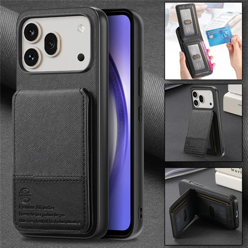 For Honor 600 5G / 600 Pro 5G Case Cloth Texture Leather + PC + TPU Phone Cover with RFID Blocking Card Holder - Black