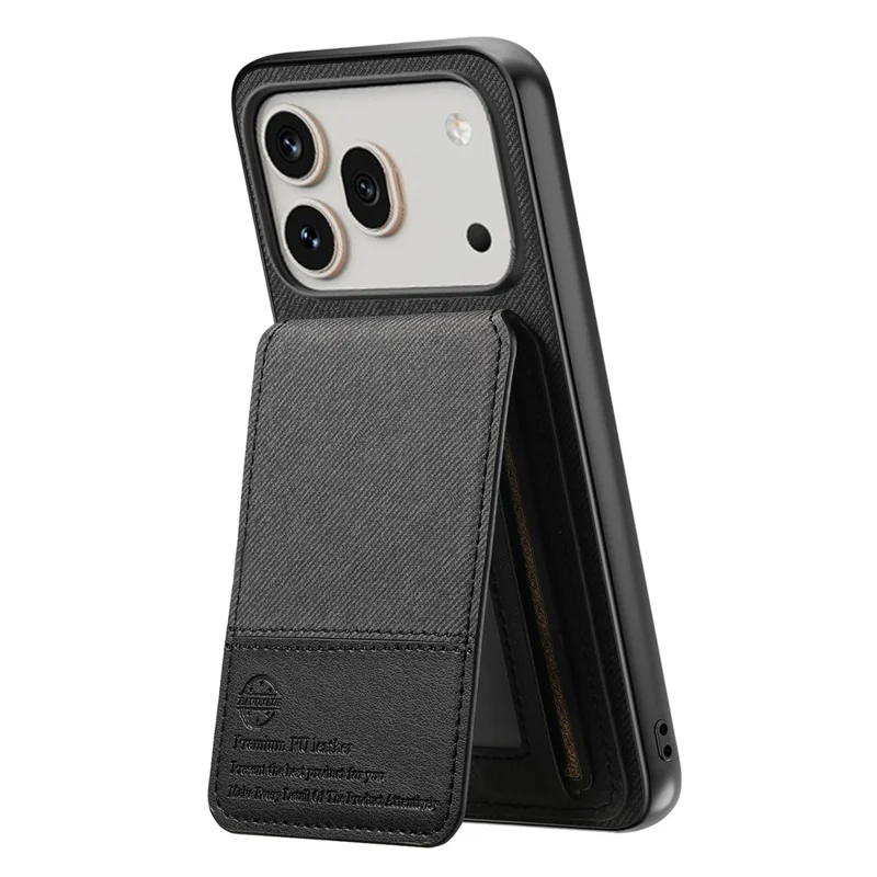 For Honor 600 5G / 600 Pro 5G Case Cloth Texture Leather + PC + TPU Phone Cover with RFID Blocking Card Holder - Black