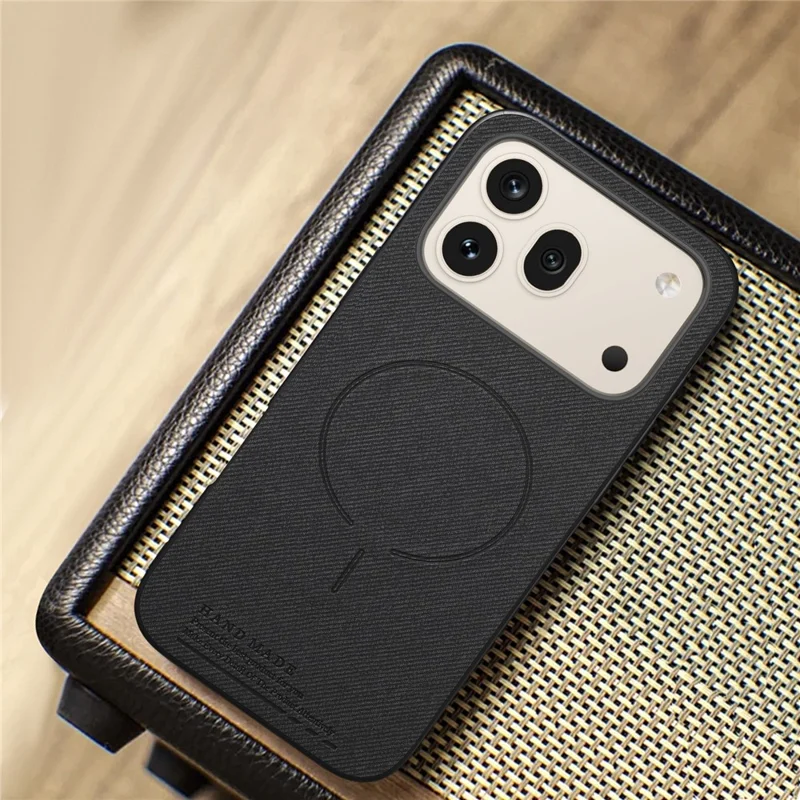 For Honor 600 5G / 600 Pro 5G Magnetic Case Cloth Texture PC + TPU + PU Leather Anti-Scratch Phone Cover - Black