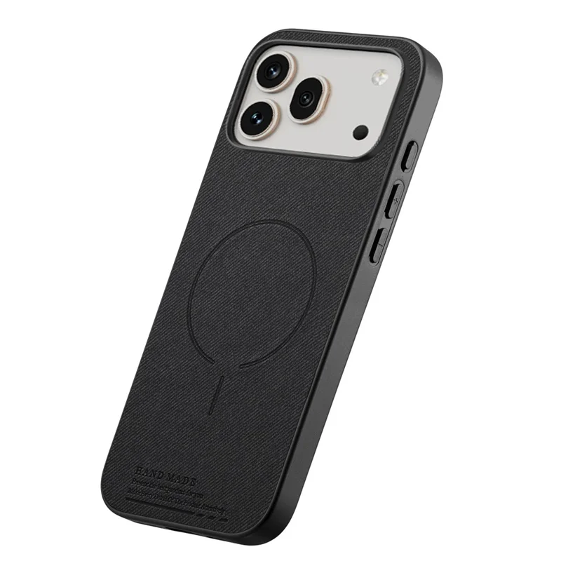 For Honor 600 5G / 600 Pro 5G Magnetic Case Cloth Texture PC + TPU + PU Leather Anti-Scratch Phone Cover - Black