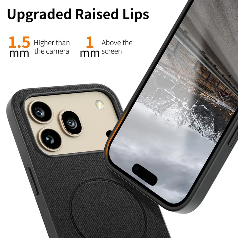 For Honor 600 5G / 600 Pro 5G Magnetic Case Cloth Texture PC + TPU + PU Leather Anti-Scratch Phone Cover - Black