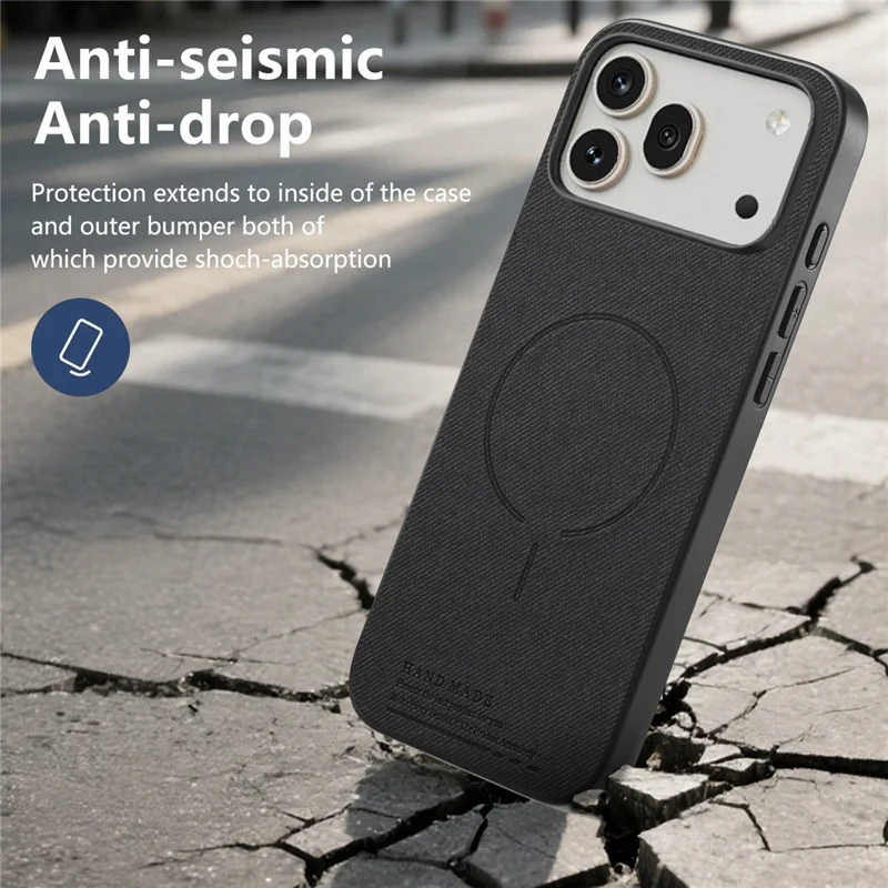 For Honor 600 5G / 600 Pro 5G Magnetic Case Cloth Texture PC + TPU + PU Leather Anti-Scratch Phone Cover - Black
