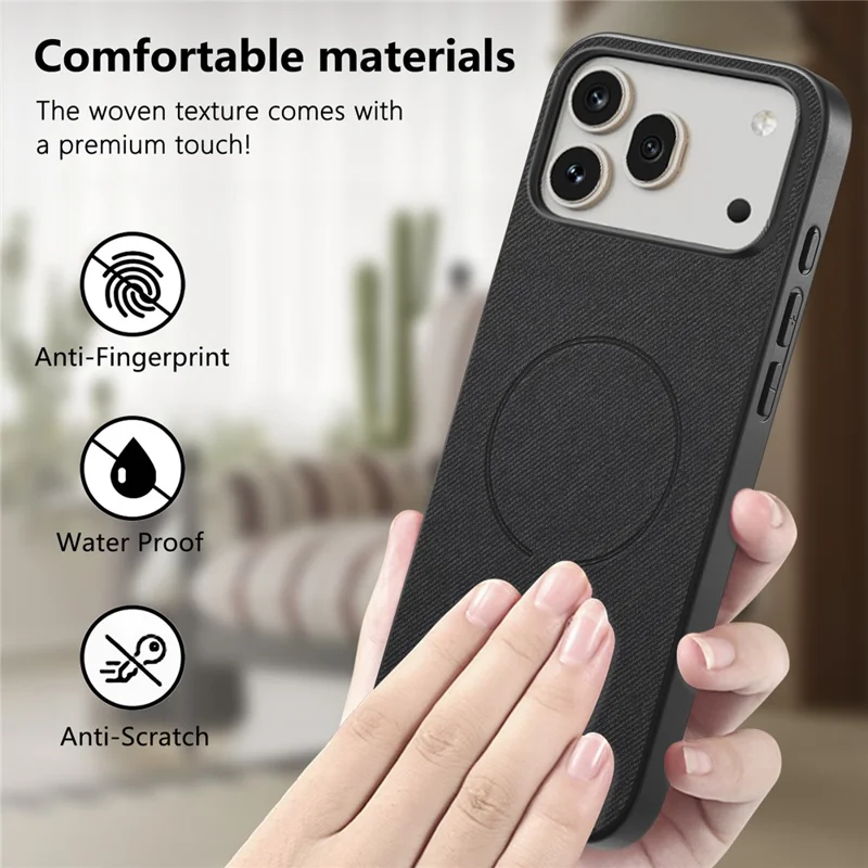 For Honor 600 5G / 600 Pro 5G Magnetic Case Cloth Texture PC + TPU + PU Leather Anti-Scratch Phone Cover - Black