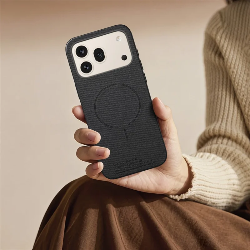 For Honor 600 5G / 600 Pro 5G Magnetic Case Cloth Texture PC + TPU + PU Leather Anti-Scratch Phone Cover - Black
