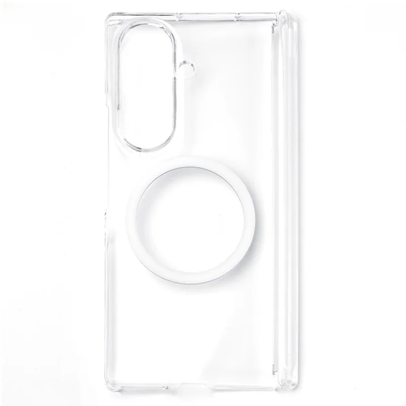 For Samsung Galaxy Z Fold8 Ultra Magnetic Case Dual Axis Hinge Protection UV Clear PC Phone Cover - Transparent