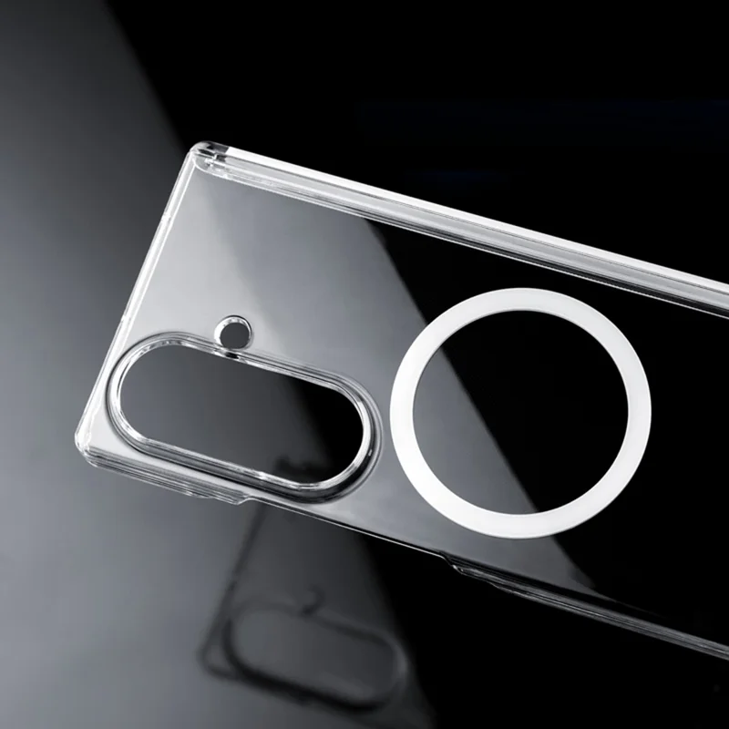 For Samsung Galaxy Z Fold8 Ultra Magnetic Case Dual Axis Hinge Protection UV Clear PC Phone Cover - Transparent