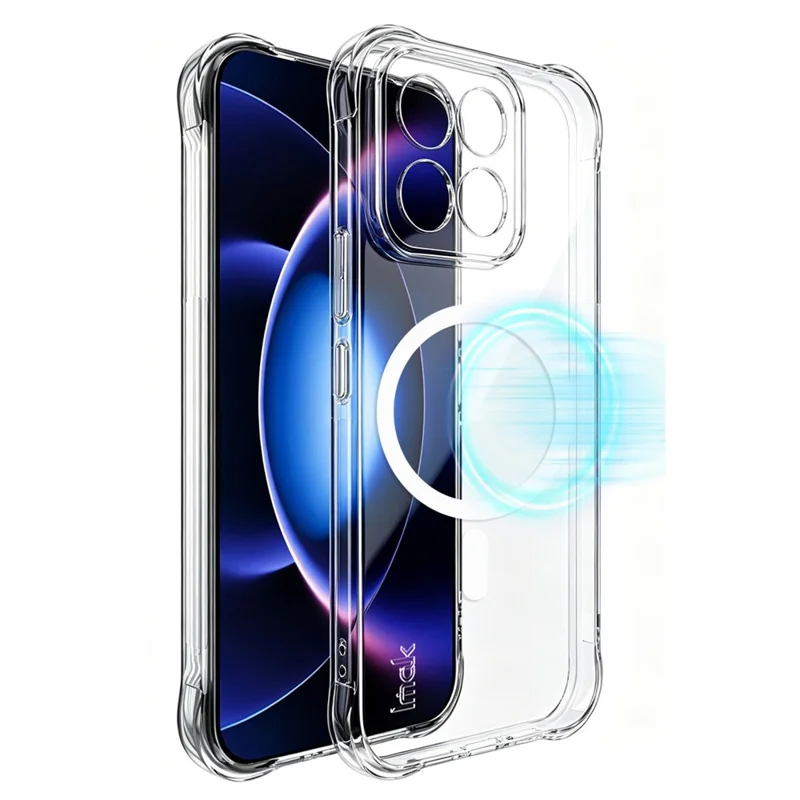 IMAK for Xiaomi 17 Max Magnetic Case Airbag Shockproof Protection TPU Phone Cover - Transparent
