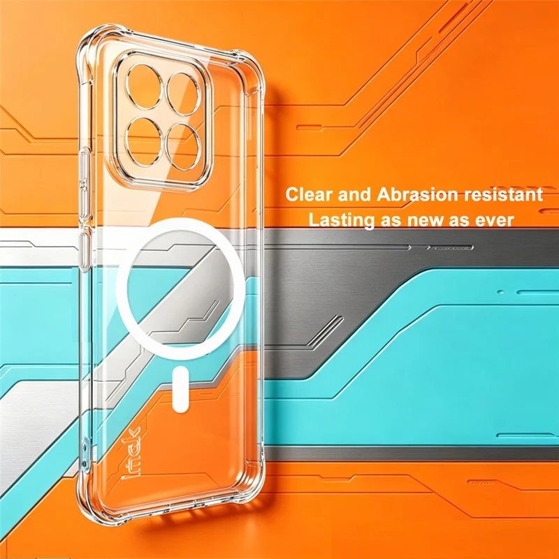 IMAK for Xiaomi 17 Max Magnetic Case Airbag Shockproof Protection TPU Phone Cover - Transparent