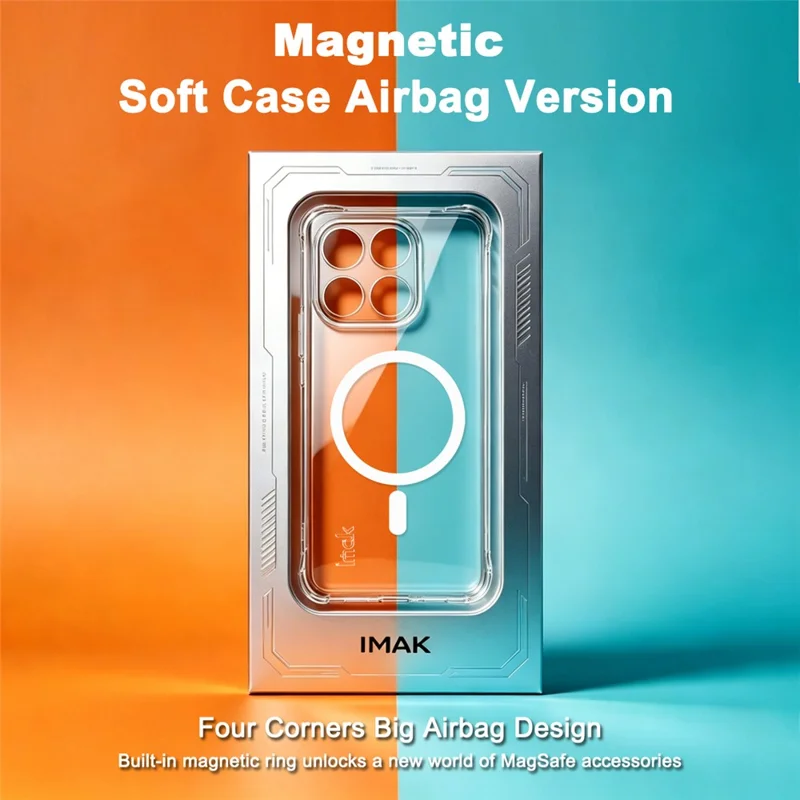 IMAK for Xiaomi 17 Max Magnetic Case Airbag Shockproof Protection TPU Phone Cover - Transparent