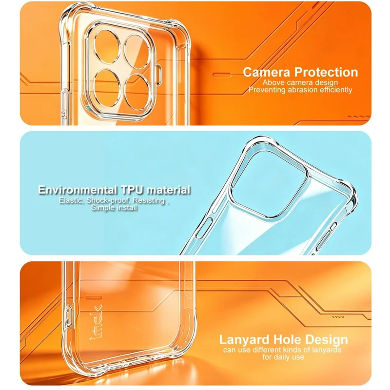 IMAK til Xiaomi 17T Pro Magnetisk Etui Airbag Støtdæmpende Beskyttelse TPU Telefonhylster - Transparent