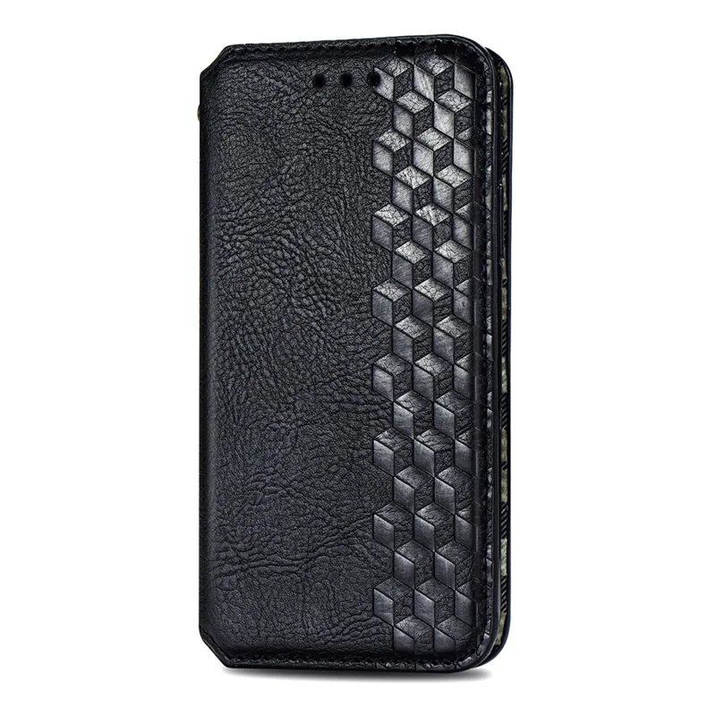 For Honor 600 5G / 600 Pro 5G Case Rhombus Imprint PU Leather Wallet Phone Cover - Black