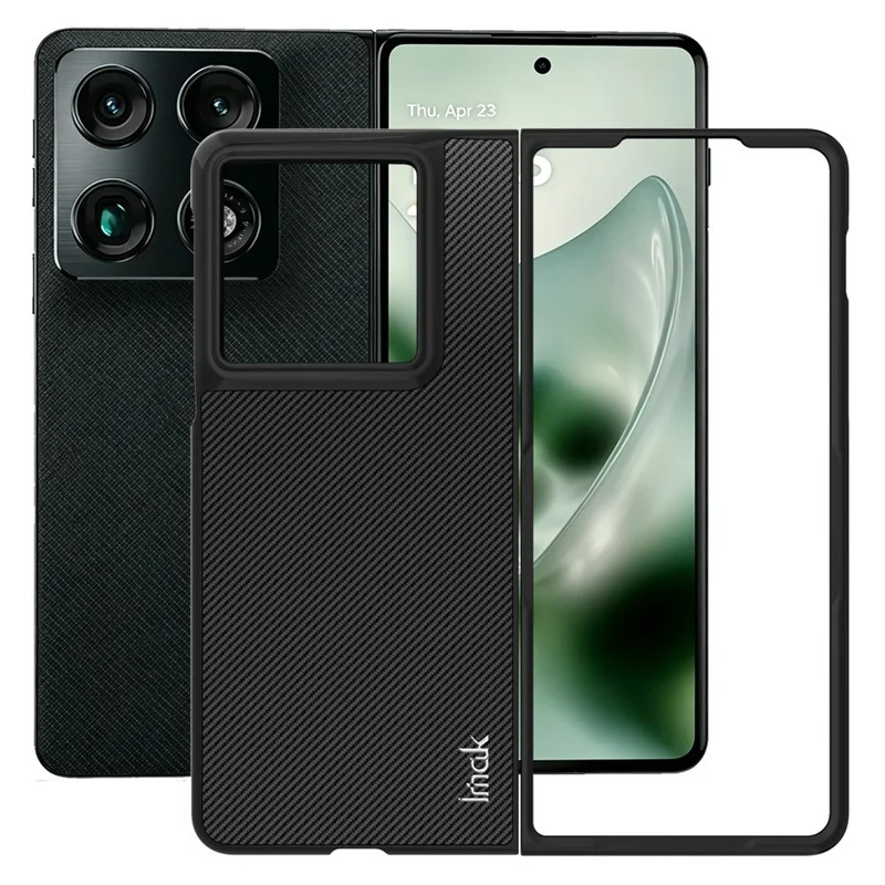 IMAK Ruiyi-serie til Motorola Razr Fold 5G hylster med struktur af kulfiberlæder + PC telefonhylster