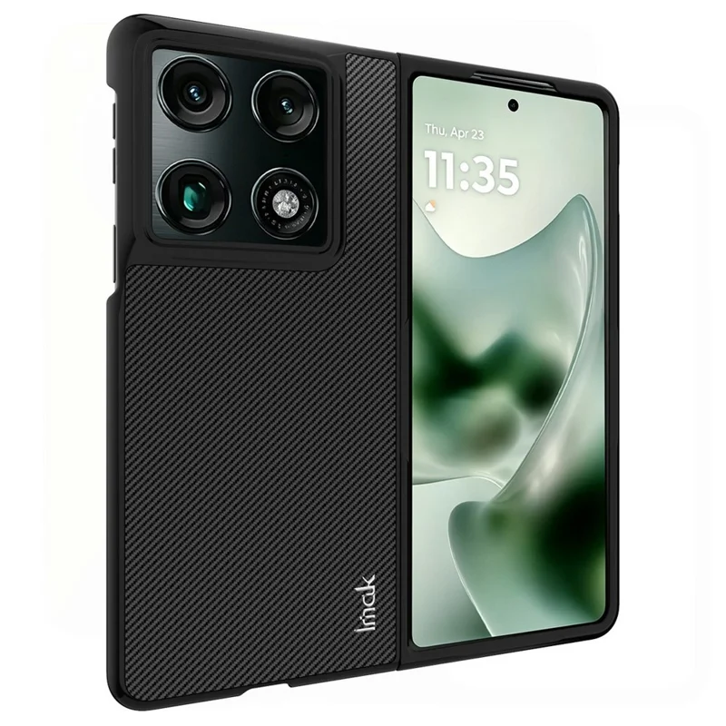 IMAK Ruiyi-serie til Motorola Razr Fold 5G hylster med struktur af kulfiberlæder + PC telefonhylster