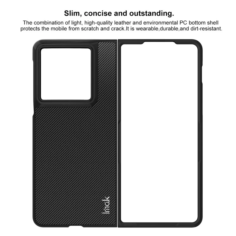 IMAK Ruiyi-serie til Motorola Razr Fold 5G hylster med struktur af kulfiberlæder + PC telefonhylster
