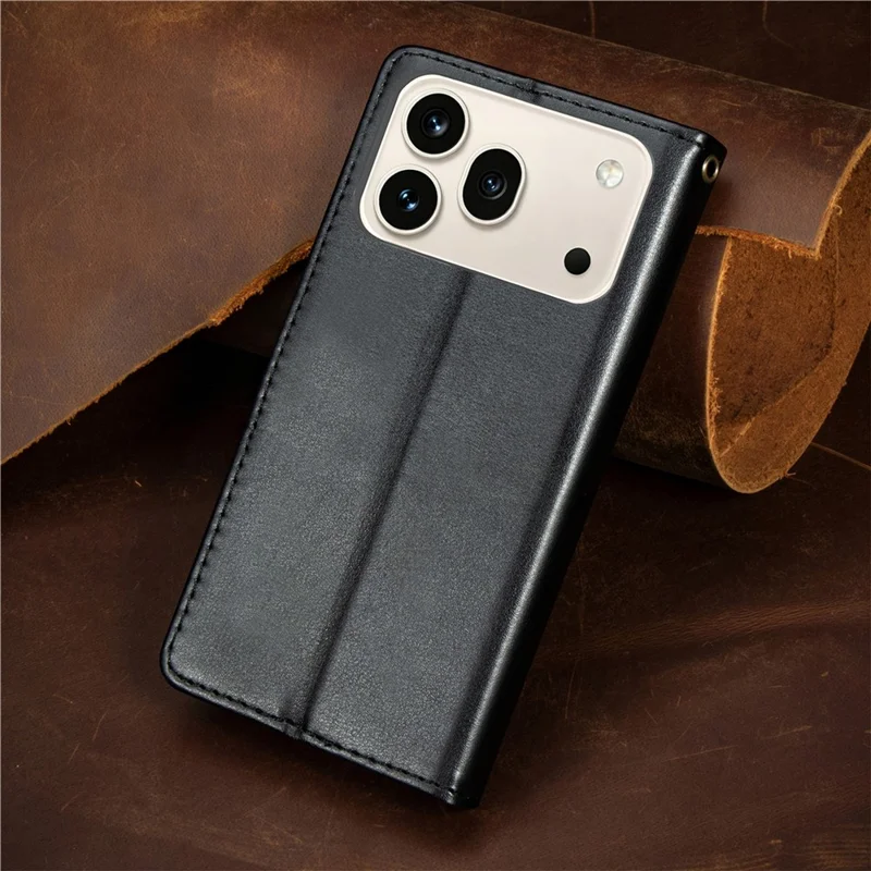 For Honor 600 5G / 600 Pro 5G Case Wallet Stand Leather Phone Cover with Wrist Strap - Black
